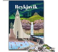 Puzzle 1000 pièces pour Adolescents et Adultes Voyage en Islande Jeux éducatifs Décoration de la Maison Jeu éducatif pour Anniversaire, Noël (50x75cm) 1000pcs