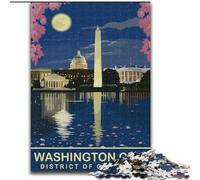 Puzzle 1000 pièces pour Adolescents et Adultes Washington City by Night, Jeu intellectuel pour renforcer l'amour Entre Couples à partir de 14 Ans 26x38cm