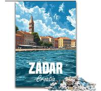 Puzzle 1000 pièces pour Adolescents et Adultes Zadar Croatie, adapté aux Personnes de 14 Ans et Plus Jeux éducatifs Cadeaux du Père Noël Secret 26x38cm