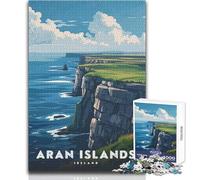 Puzzle 1000 pièces pour Adolescents - Falaises des îles d'Aran - Jeu de Puzzle Unique et Stimulant - Activités familiales - Cadeau d'anniversaire - Dimensions : 38x26cm