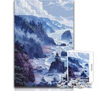 Puzzle 1000 pièces pour Adolescents - Falaises du Pacifique - Pixel Art - Jeu Stimulant - Une œuvre d'art - Cadeau d'anniversaire - Dimensions:38x52cm