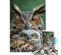 Puzzle 1000 pièces pour Adolescents Famille de hiboux Aide à stimuler Le Cerveau Décoration Murale Jeu Pratique à partir de 14 Ans (38x26cm)
