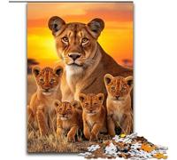 Puzzle 1000 pièces pour Adolescents : Famille de Lions africains, Jeu Stimulant et Jeu Familial, Une œuvre d'art pour Les 14 Ans (Taille 26x38cm)