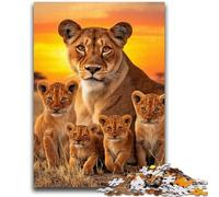 Puzzle 1000 pièces pour Adolescents, Famille de Lions africains, Jouets éducatifs et Amusants, activités à la Maison, Cadeau d'anniversaire, Cadeau de Voyage, 26x38cm
