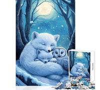 Puzzle 1000 pièces pour Adolescents Famille Renard Arctique Jeu de Relaxation Cadeau pour Femmes et Hommes (50x75cm)