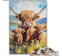 Puzzle 1000 pièces pour Adolescents Famille Yak, Jeux, Jouets, Cadeaux d'anniversaire Uniques pour Les Enfants de 14 Ans et Plus (Taille 50x75cm)