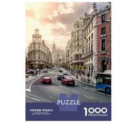 Puzzle 1000 Pièces pour Adolescents Famous Gran Vía, Madrid, Spain Puzzles pour Adultes, Jeu De Réflexion, Assemblage De Motifs, Cadeaux d'anniversaire Et Cadeaux Uniques 52x38cm/1000pcs