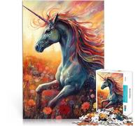 Puzzle 1000 pièces pour Adolescents Fantaisie de Cheval Licorne Jouets de Jeu pour Cadeau Familial Super Cadeau 75x50cm