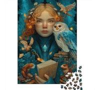 Puzzle 1000 Pièces pour Adolescents Fantasy Artwork with Owl Les Puzzles pour Adolescents Améliorent La Mémoire - Cadeau d'anniversaire, De Noël 52x38cm/1000pcs