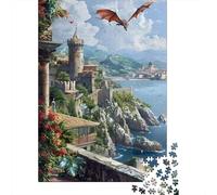 Puzzle 1000 Pièces pour Adolescents Fantasy Castle Landscape Puzzles pour Adultes pour S'amuser en Famille Stimule Le Cerveau Jeu Au Design Élégant 70x50cm/1000pcs