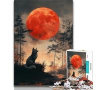 Puzzle 1000 pièces pour Adolescents Fantasy Fox, avec Affiche et fiche de Questions-réponses, à partir de 14 Ans (Taille 75x50cm)