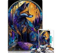 Puzzle 1000 pièces pour Adolescents Fantasy Fox Puzzle 1000 pièces, Jeu de Quiz, décoration Murale, Cadeaux d'anniversaire et de Noël Uniques (Taille 75x50cm)