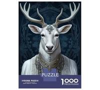 Puzzle 1000 Pièces pour Adolescents Fantasy White Deer Stag Puzzle pour Adultes Décoration Murale Jouet mais Amusant Et Humoristique Cadeaux Uniques pour Anniversaire Et Noël 52x38cm/1000pcs