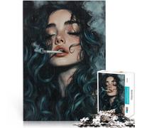 Puzzle 1000 pièces pour Adolescents Femme Accro au Tabac Jouets éducatifs d'apprentissage Décoration d'intérieur 38x26cm