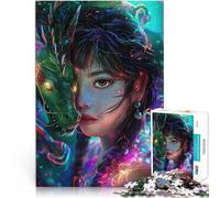 Puzzle 1000 pièces pour Adolescents Femme Asiatique Un Dragon Séjour Anti-Stress pour Tuer Le Temps décoration Murale 38x26cm