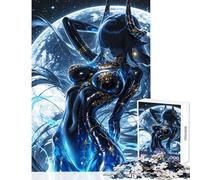 Puzzle 1000 pièces pour Adolescents Femme cornue céleste avec Lune en arrière-Plan Jeu Anti-Stress Idée Cadeau pour Un Père Noël Secret Casse-tête Stimulant Dimensions 50x75cm