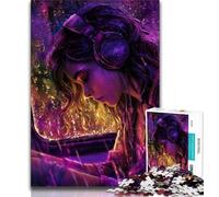 Puzzle 1000 pièces pour Adolescents, Femme écoutant de la Musique, Puzzle 1000 pièces, Jouet éducatif intellectuel décompressant, Cadeau d'anniversaire (Taille 75x50cm)