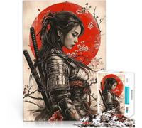 Puzzle 1000 pièces pour Adolescents Femme samouraï avec des Fleurs de Cerisier défi éducatif Idées Cadeaux 52x38cm