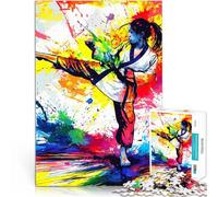 Puzzle 1000 pièces pour Adolescents Femme Tang Soo Do Yoko Geri Jouets de Jeu pour Cadeau Familial Super Cadeau 52x38cm