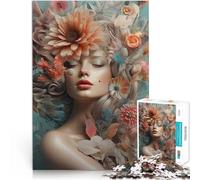 Puzzle 1000 pièces pour Adolescents Femmes Fleuries Séjour Anti-Stress pour Tuer Le Temps Liste de souhaits avec Le Père Noël 52x38cm