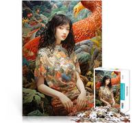 Puzzle 1000 pièces pour Adolescents Femmes Nature Art Chinois Analyse et logique avec des pièces de Formes aléatoires entièrement imbriquées 26x38cm