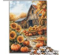 Puzzle 1000 pièces pour Adolescents Ferme, Citrouille, Tournesol, pour Les 14 Ans et Plus Un Jeu Stimulant à Offrir à Toute la Famille et aux Amis (Taille 50x75cm)