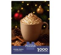 Puzzle 1000 Pièces Pour Adolescents Festive Hot Chocolate with Gingerbread Cookies Puzzles Pour Adultes, Jouets Anti-stress, Décoration Intérieure, Cadeaux D'anniversaire Et Cadeaux Uniques 38x26cm/10