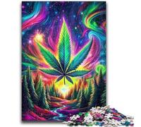 Puzzle 1000 pièces pour Adolescents, Feuilles colorées psychédéliques, Jeux éducatifs, décoration Murale, Cadeaux d'anniversaire et de Noël Uniques, 38x26cm