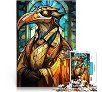 Puzzle 1000 pièces pour Adolescents Figurine d'oiseau en vitrail Analyse et logique Car C'est Un pour Toute la Famille 75x50cm