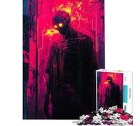 Puzzle 1000 pièces pour Adolescents Figurine en feu dans Une Ville néon Jeu Relaxant et addictif pour cultiver la Patience Idée Cadeau Apprentissage et éducation (Dimensions 38x26cm)