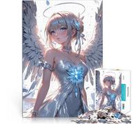 Puzzle 1000 pièces pour Adolescents Fille Ange en Robe Blanche Jouet éducatif d'apprentissage Décoration Parfaite 38x26cm