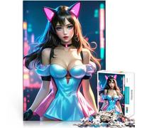 Puzzle 1000 pièces pour Adolescents Fille Chat animée Entraînez Votre Cerveau et Vos Mains Cadeaux pour Les Amis et la Famille 38x52cm