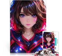 Puzzle 1000 pièces pour Adolescents Fille d'anime aux Yeux Violets Jouets à Faire soi-même Améliorer la mémoire 75x50cm