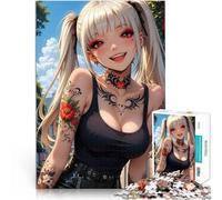 Puzzle 1000 pièces pour Adolescents Fille d'anime avec des Tatouages Jeux de détente est idéal comme Cadeau pour Toute la Famille 75x50cm