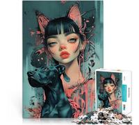 Puzzle 1000 pièces pour Adolescents Fille d'anime avec Un Chien pour Le Jeu éducatif Challenge Toy Cadeau Amusant 38x26cm