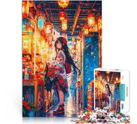Puzzle 1000 pièces pour Adolescents Fille d'anime dans Une Rue Japonaise Jeux Amusants est idéal comme Cadeau pour Toute la Famille 75x50cm
