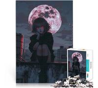 Puzzle 1000 pièces pour Adolescents Fille d'anime sous la Lune de Sang Jouets de Jeu est idéal comme Cadeau pour Toute la Famille 52x38cm