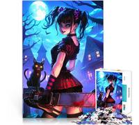 Puzzle 1000 pièces pour Adolescents Fille Gothique avec Une tronçonneuse défi éducatif Chaque pièce est Unique - Jeu Familial Stimulant et Amusant 50x70cm
