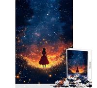 Puzzle 1000 pièces pour Adolescents Fille sous Un Ciel étoilé Décoration Murale Cadeau de Noël Secret Jeu Impossible Renforce l'amour Entre Couples Dimensions 38x52cm