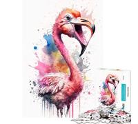 Puzzle 1000 pièces pour Adolescents Flamant Rose Aquarelle Jeu éducatif Apprentissage Jouets éducatifs Activité Artistique Cadeau Découpe de précision (Dimensions 50x75cm)