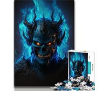 Puzzle 1000 pièces pour Adolescents Flammes de l'enfer démon Jouet éducatif et décompressant idéal comme Cadeau (38x26cm)