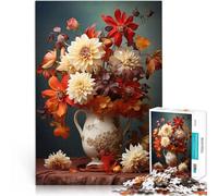 Puzzle 1000 pièces pour Adolescents Fleurs d'automne Compétition de Vitesse Manuelle Renforcer l'amour Entre Les Couples 38x26cm