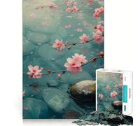 Puzzle 1000 pièces pour Adolescents Fleurs de Cerisier Japon Premium Découpe Amusant et Créatif Jeu de Concentration Facile à Jouer Décoration de Noël (38x52cm)