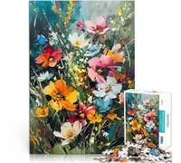 Puzzle 1000 pièces pour Adolescents Fleurs Sauvages colorées et Florales Impossible est idéal comme Cadeau pour Toute la Famille 75x50cm