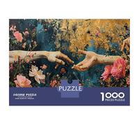 Puzzle 1000 Pièces pour Adolescents Floral Hands A Touch of Nature's Beauty Puzzle pour Adolescents Améliore La Mémoire Défi À Réaliser Amusant en Famille Et Soirée Jeux 38x26cm/1000pcs
