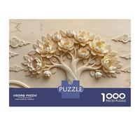 Puzzle 1000 Pièces pour Adolescents Floral Tree Relief Art Puzzle pour Adolescents - Jeu Manuel - Décoration Parfaite - Idéal comme Cadeau 38x26cm/1000pcs
