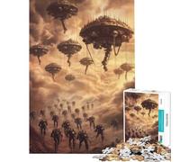 Puzzle 1000 pièces pour Adolescents Flotte de cuirassés Invasion Puzzle 1000 pièces Décoration intérieure Jouet Découpe de précision Cadeau d'anniversaire ou de Voyage (38x26cm)