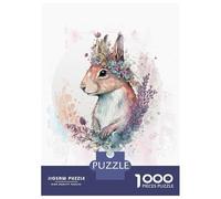 Puzzle 1000 Pièces pour Adolescents Flower Squirrel Artwork Puzzles pour Adultes, Jeux Amusants, Décoration Murale, Cadeaux Anti-Stress 70x50cm/1000pcs