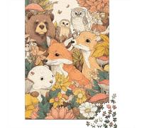 Puzzle 1000 Pièces pour Adolescents Forest Animal Illustration Les Puzzles pour Adolescents Améliorent La Mémoire - Cadeau d'anniversaire, De Noël 70x50cm/1000pcs