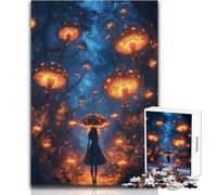 Puzzle 1000 pièces pour Adolescents - Forêt avec Champignons Lumineux - Idéal pour Passer Le Temps en Famille - Cadeau Parfait (Taille 38x52cm)